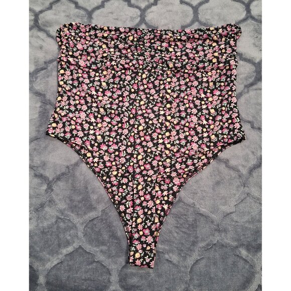 WAYF Floral Halter Neck Bodysuit With Adjustable Tie/Sz. XL, NWOT - Picture 3 of 5